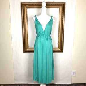 J. CREW mint green v neck empire waist midi dress